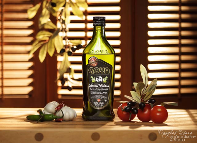 Olive Oil Product Photography Staging